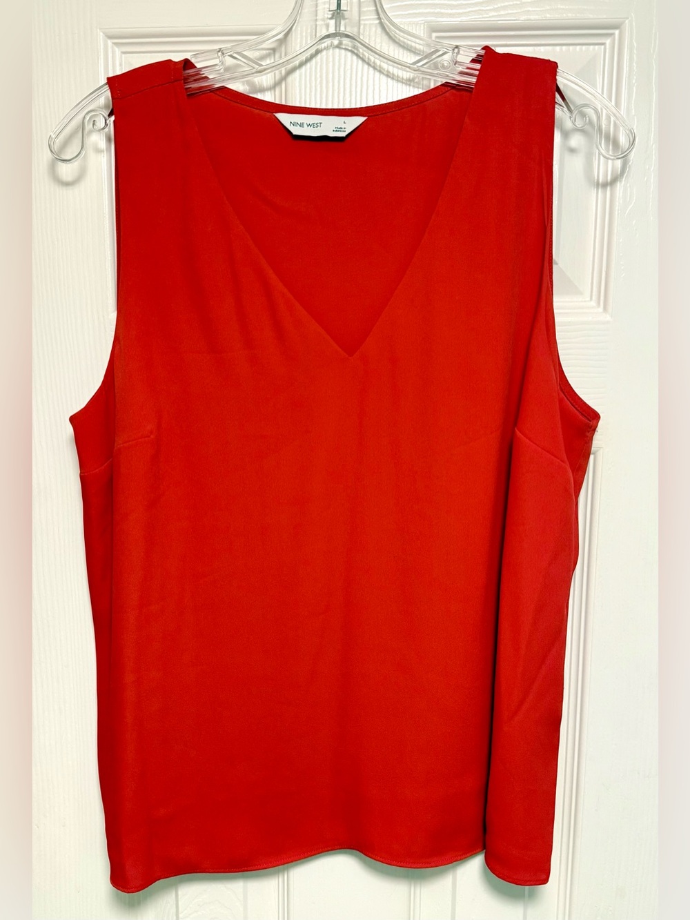 Nine West Vibrant Red V-Neck Sleeveless Camisole